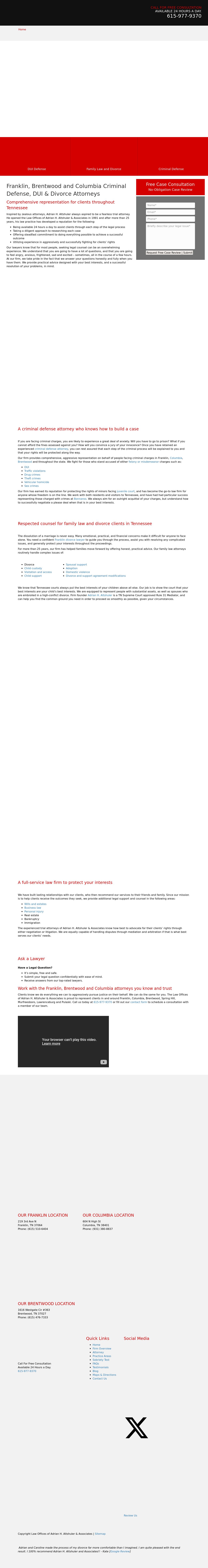  Law Offices of Adrian H. Altshuler & Associates - Columbia TN Lawyers