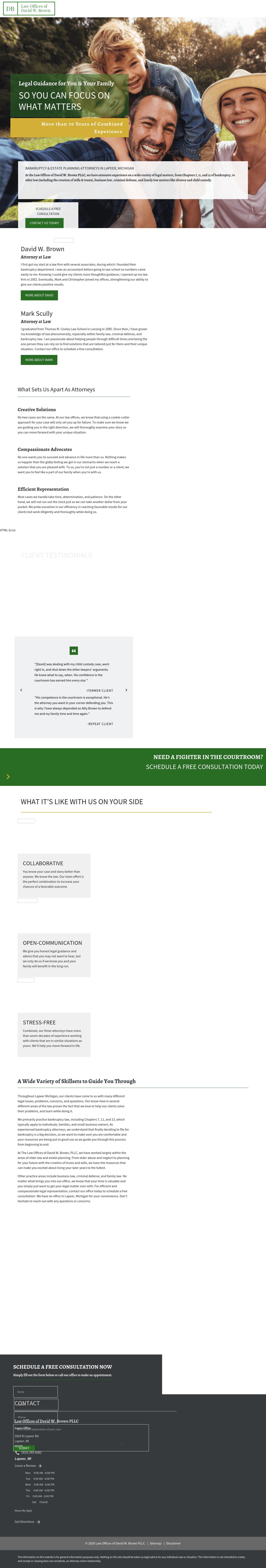  Law Offices of David W. Brown PLLC - Lapeer MI Lawyers