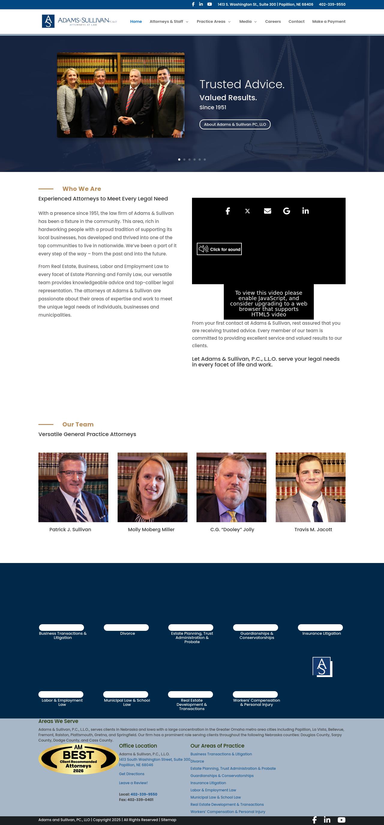 Adams & Sullivan, P.C., L.L.O. - Papillion NE Lawyers