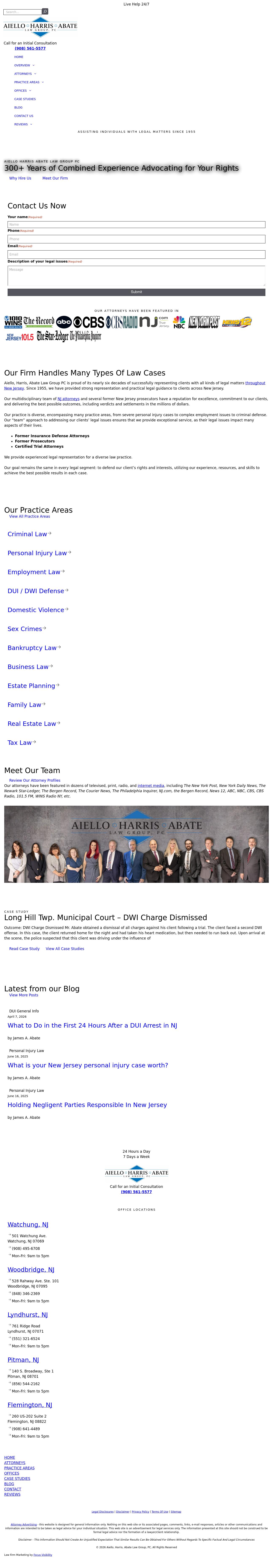 Aiello, Harris, Marth, Tunnero, Pastor & Schiffman, PC Attorneys At Law - Union NJ Lawyers