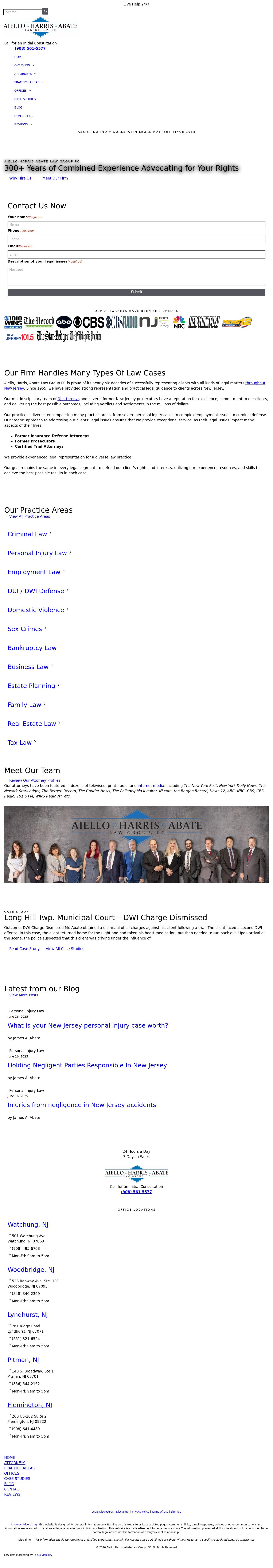 Aiello, Harris, Marth, Tunnero, Pastor & Schiffman, PC Attorneys At Law - Watchung NJ Lawyers