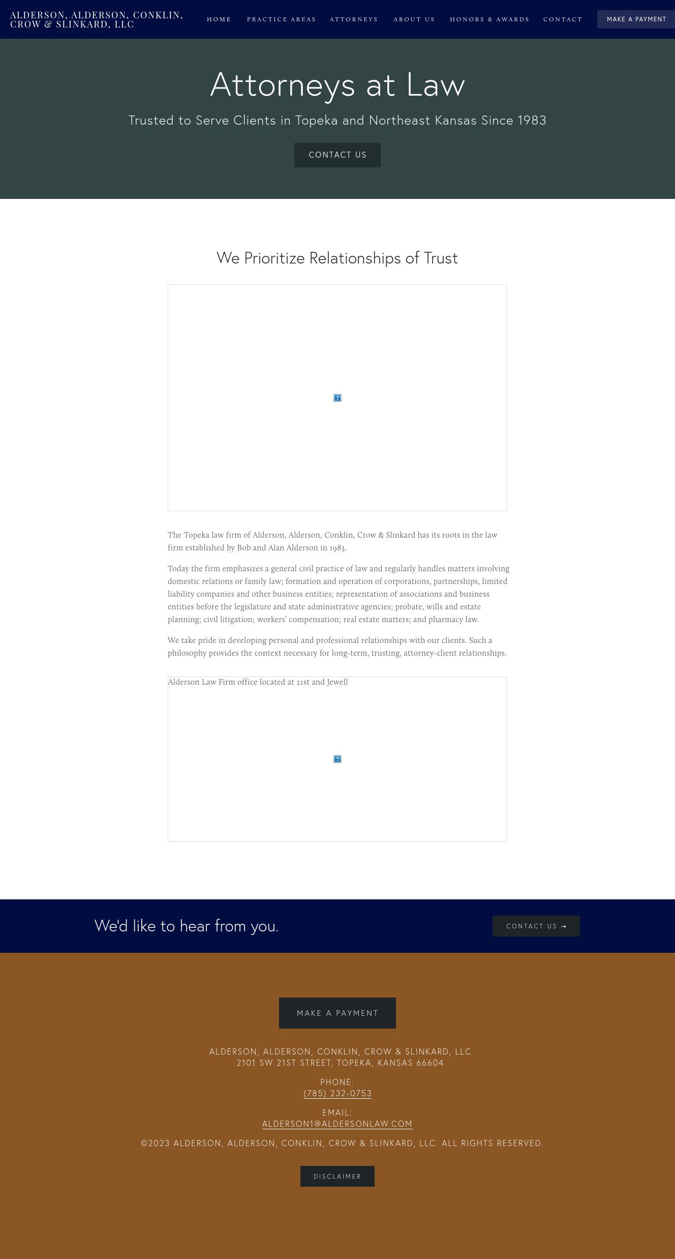 Alderson, Alderson, Weiler, Conklin, Burghart & Crow, L.L.C. - Topeka KS Lawyers