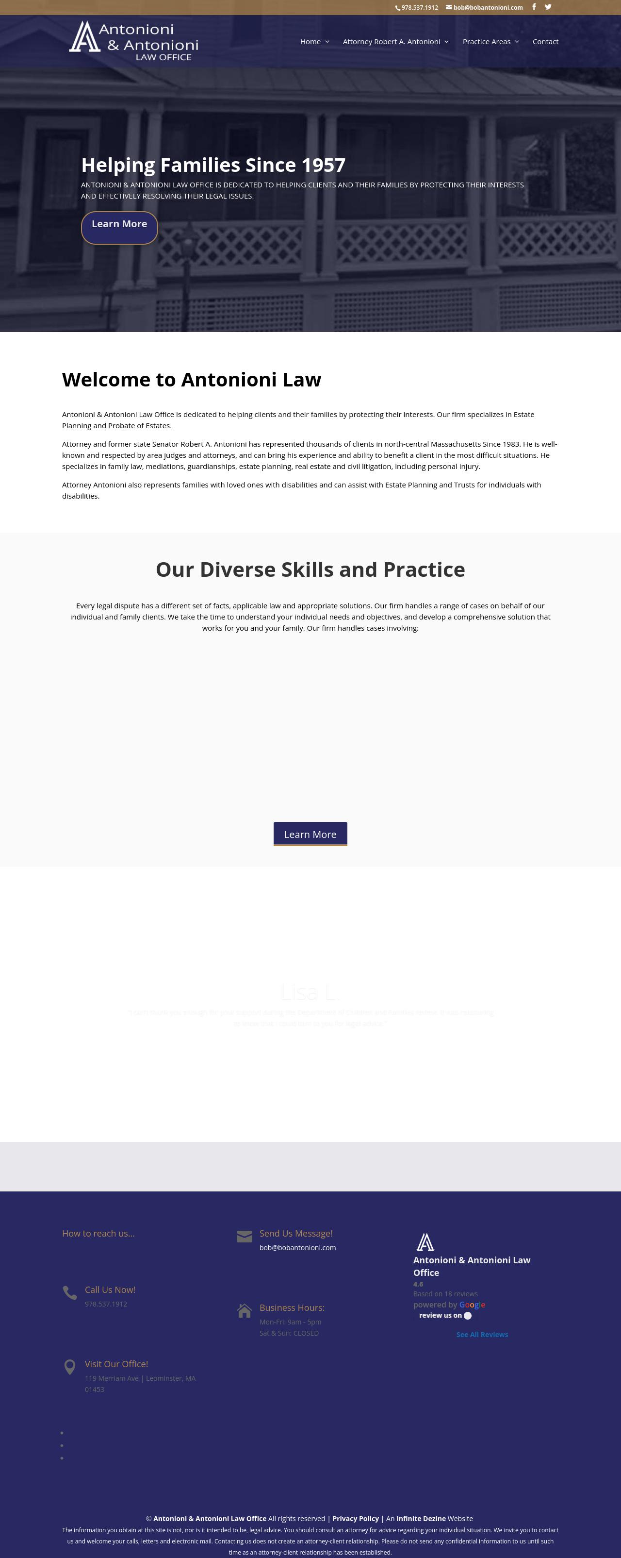 Antonioni & Antonioni Law Office - Leominster MA Lawyers