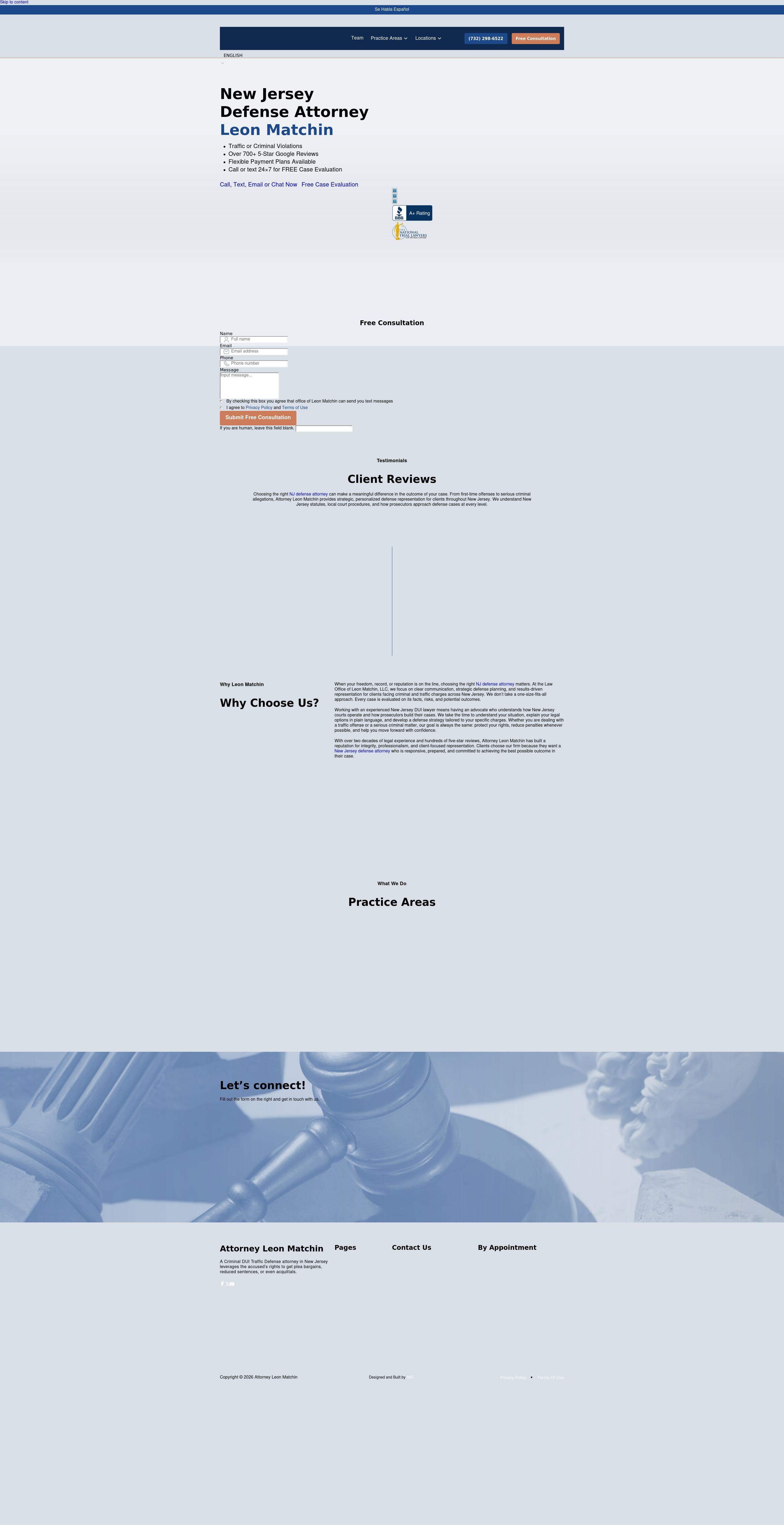 Attorney at Law Leon Matchin - Millstown NJ Lawyers