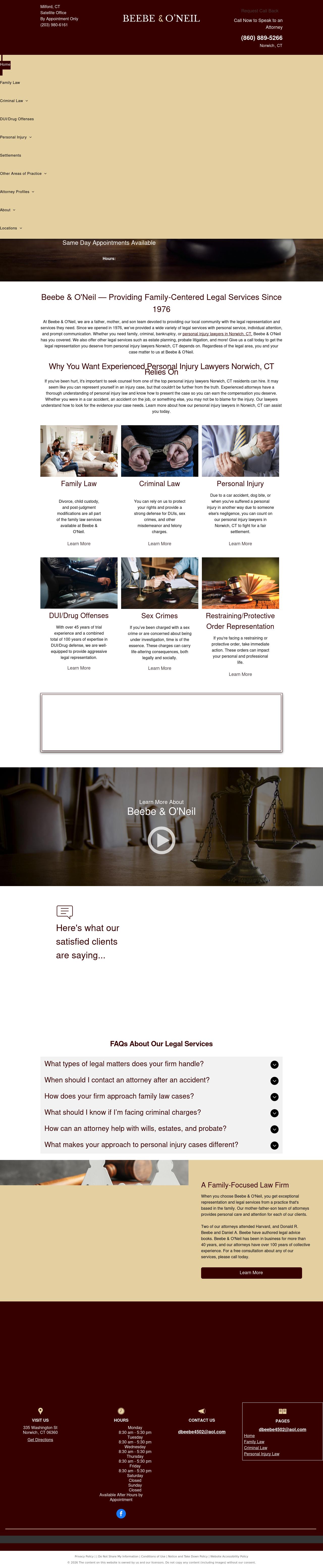 Beebe and O'Neil - Norwich CT Lawyers