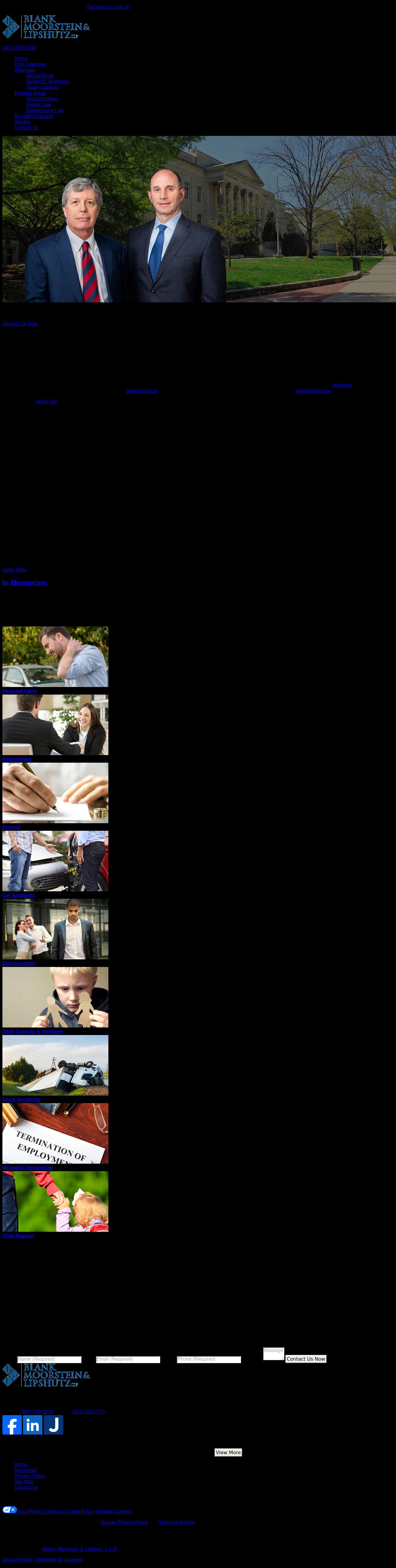 Blank, Moorstein & Lipshutz L.L.P. - Rockville MD Lawyers