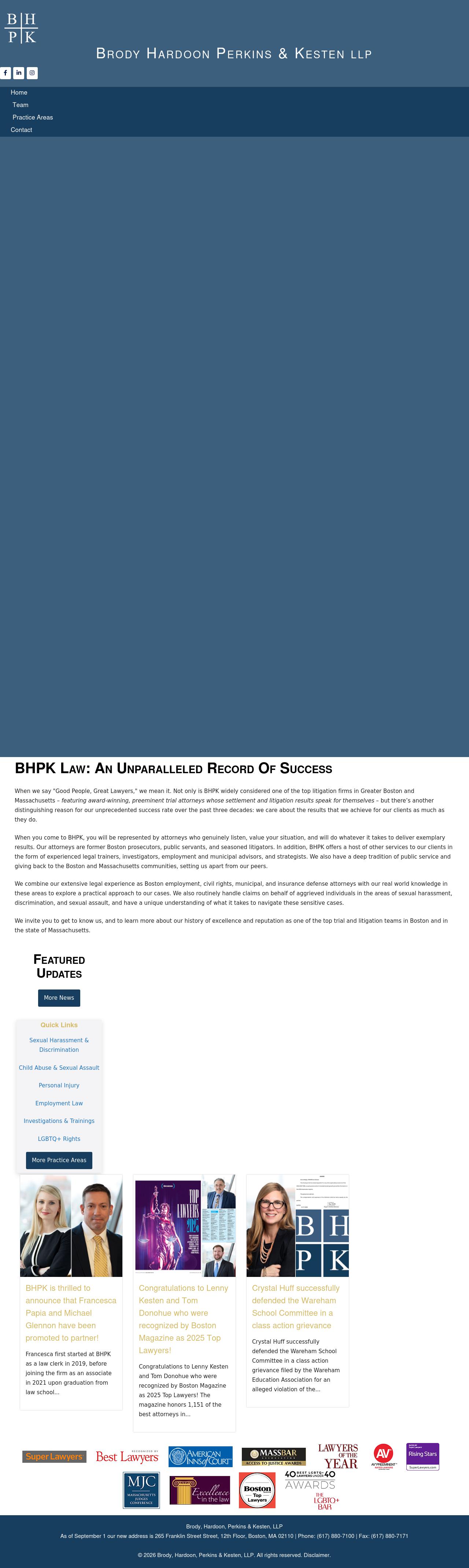 Brody Hardoon Perkins & Kesten, LLP - Boston MA Lawyers