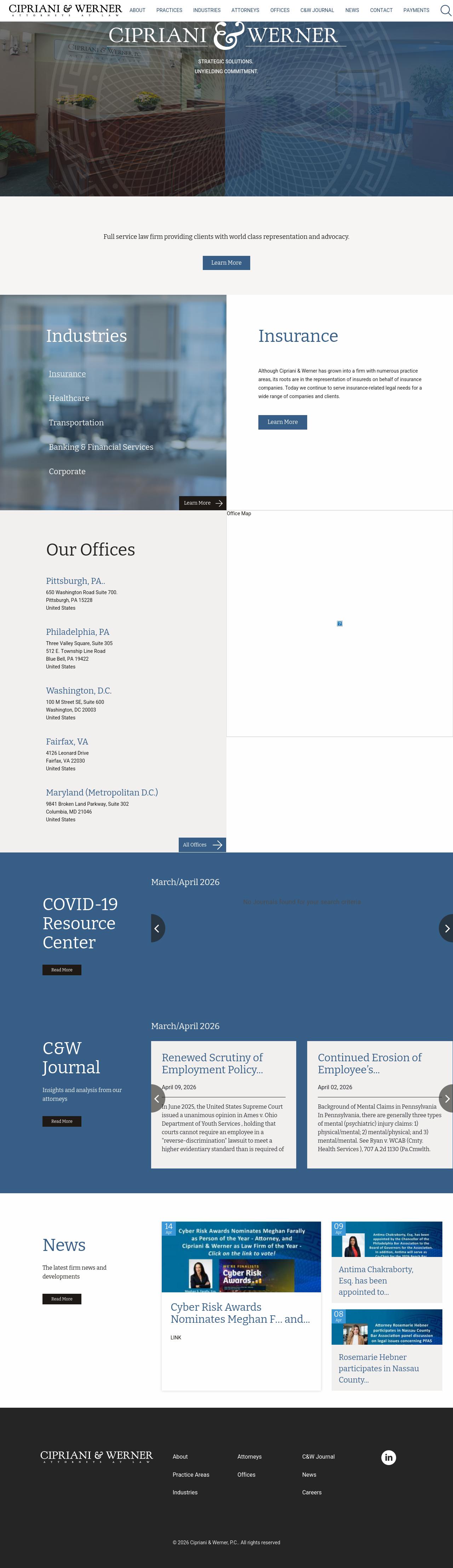 Cipriani & Werner, P.C. - Pittsburgh PA Lawyers