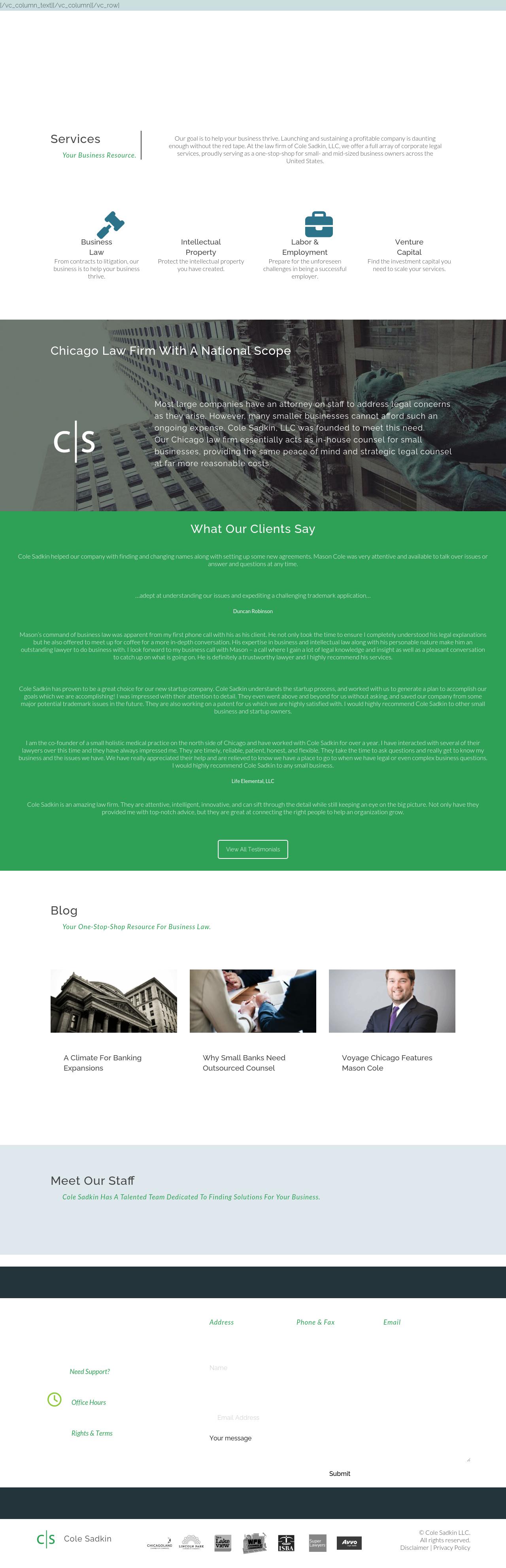 Cole Sadkin, LLC - Chicago IL Lawyers