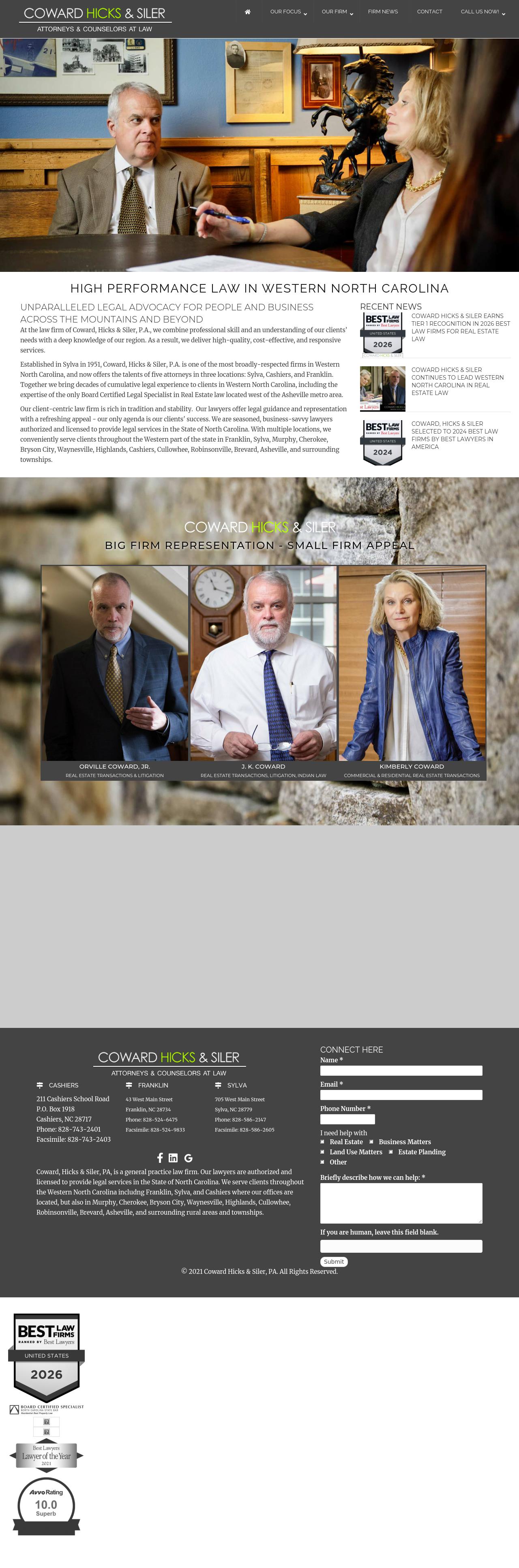 Coward, Hicks & Siler, P.A. (Franklin) - Franklin NC Lawyers