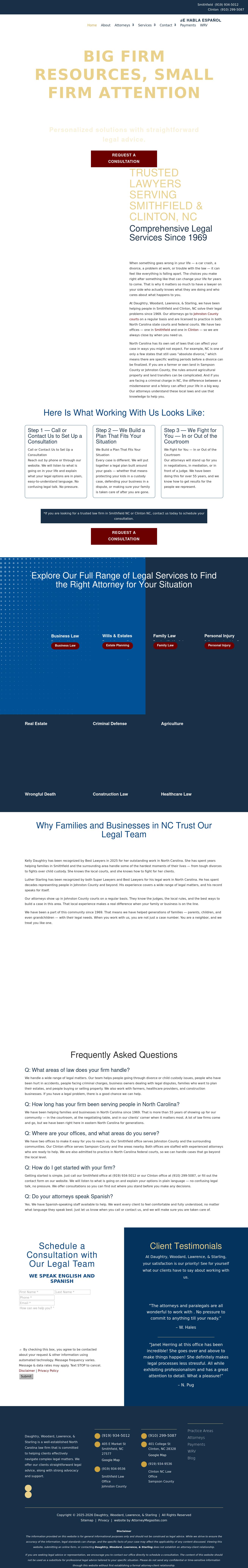 Daughtry, Woodard, Lawrence, & Starling - Smithfield NC Lawyers