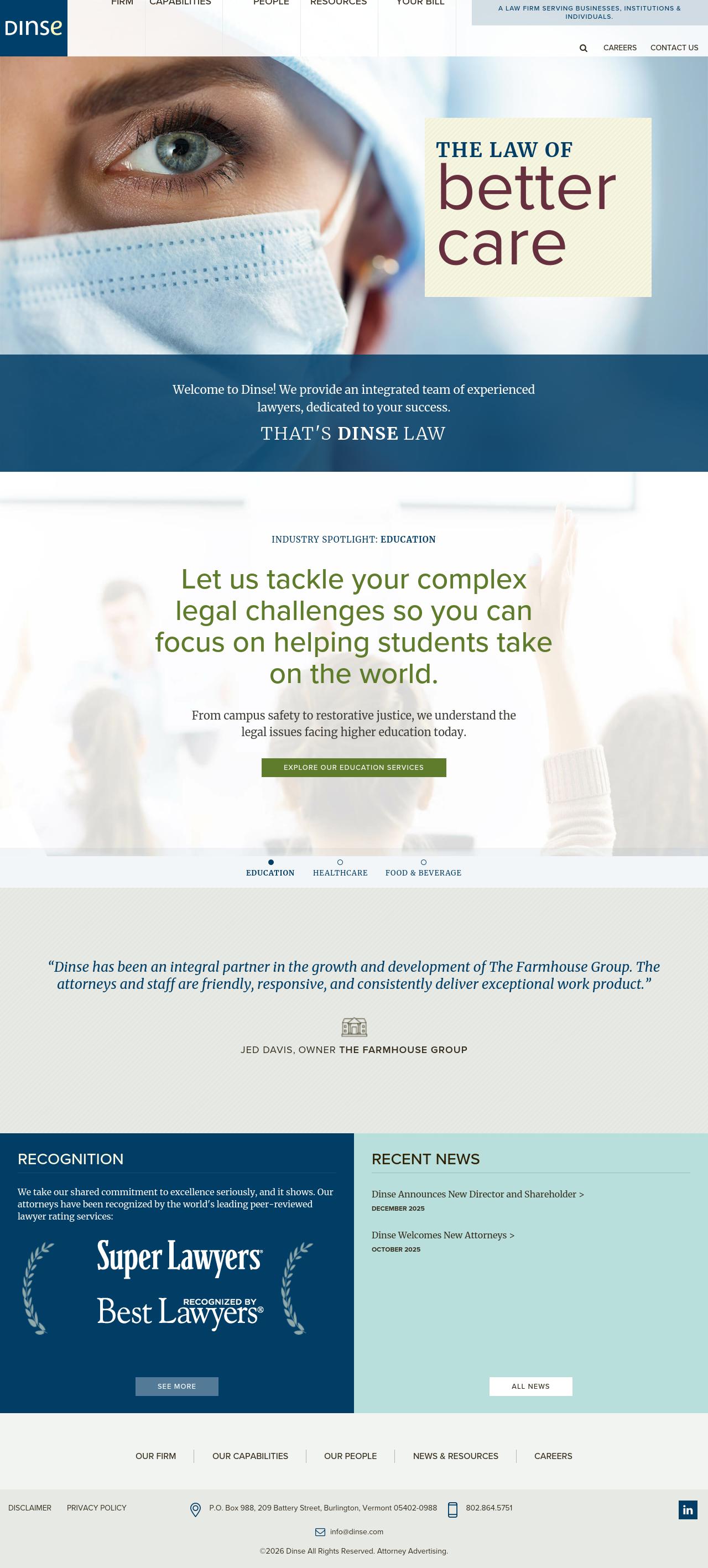 Dinse, Knapp & McAndrew, P.C. - Burlington VT Lawyers