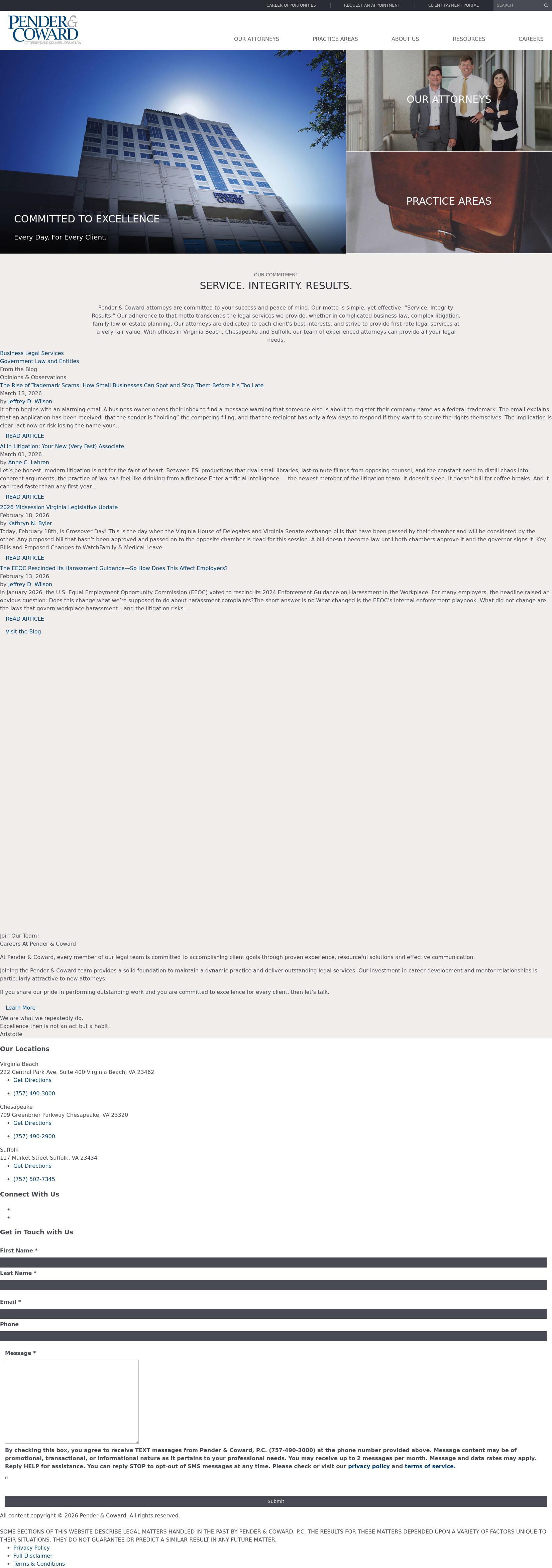 Disability Law Group - Pender & Coward P.C. - Suffolk VA Lawyers