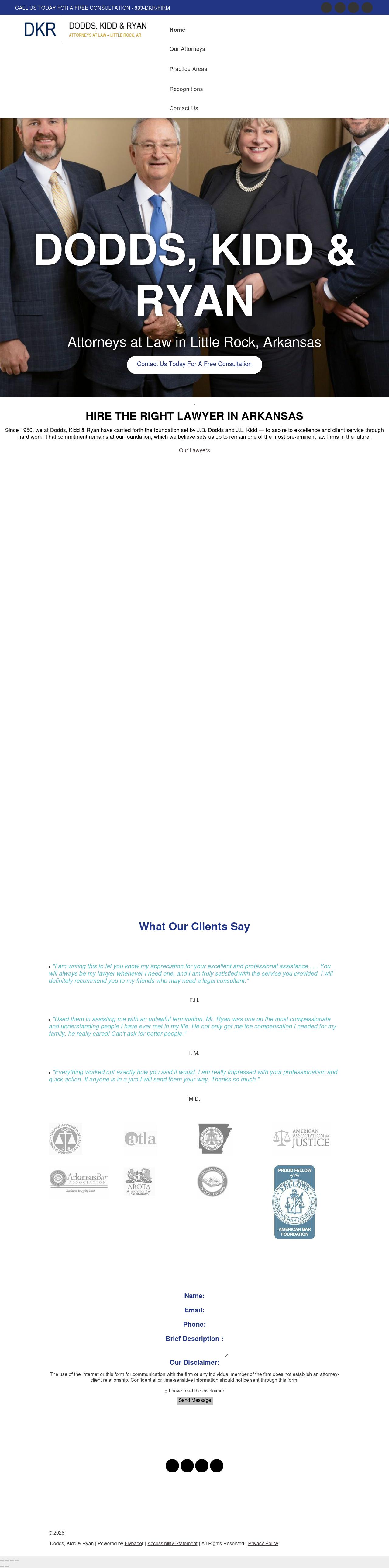 Dodds, Kidd & Ryan - Little Rock AR Lawyers