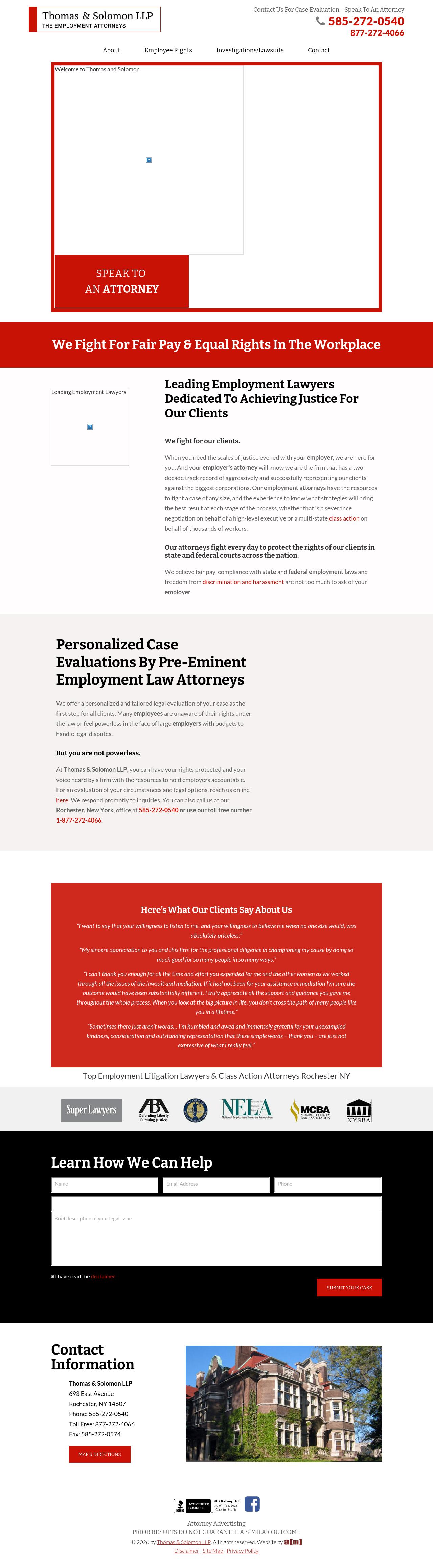 Thomas & Solomon LLP - Rochester NY Lawyers