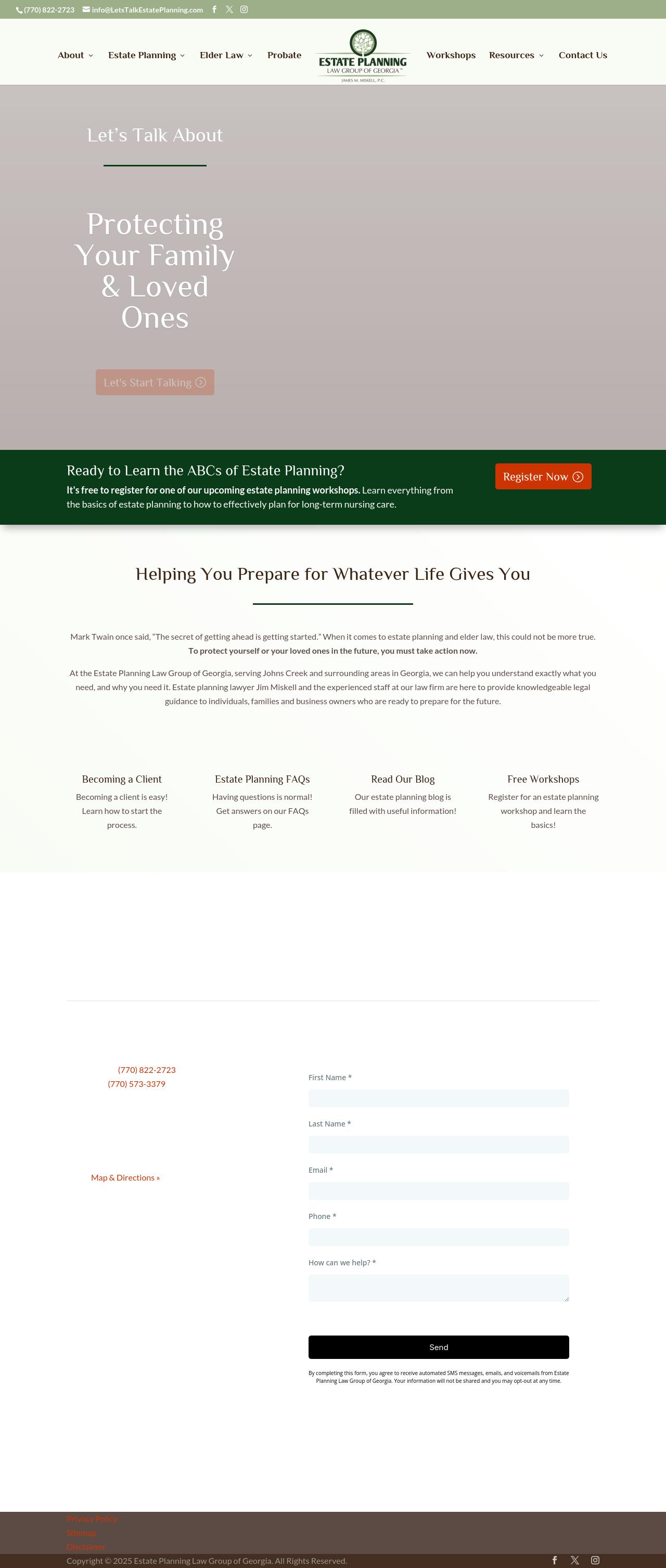 ESTATE PLANNING LAW GROUP OF GEORGIA, James M. Miskell P.C. - Johns Creek GA Lawyers