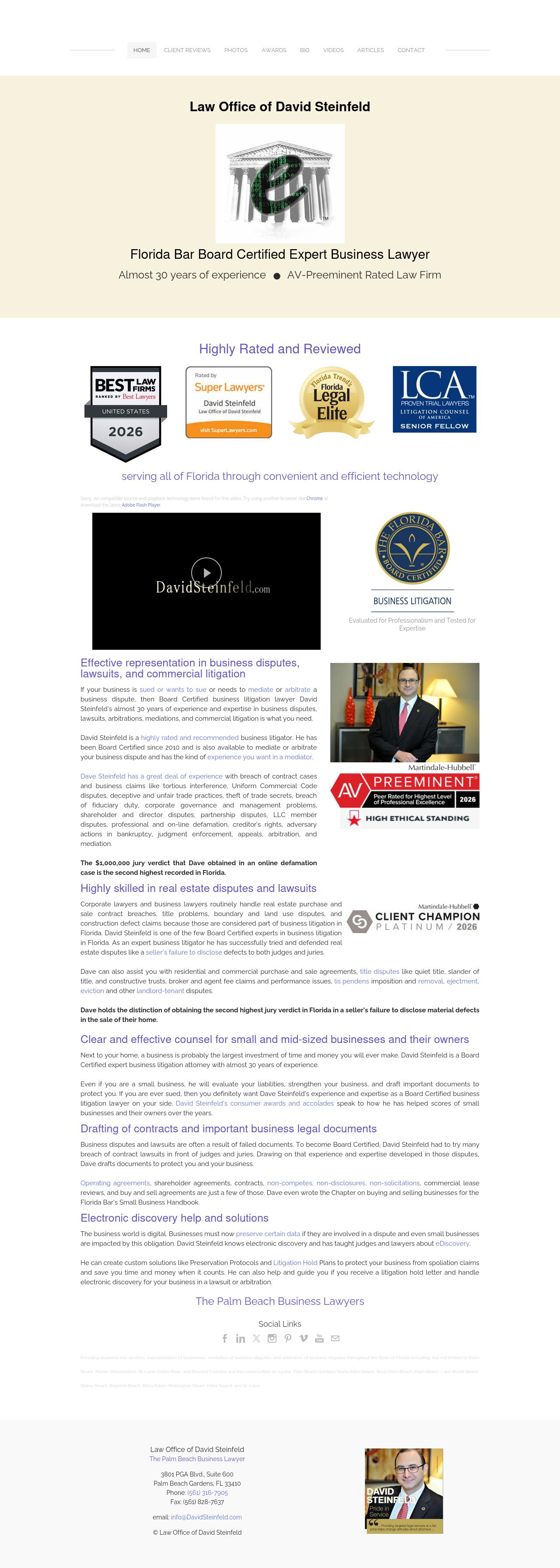 Law Office of David Steinfeld, P.L. - Palm Beach Gardens FL Lawyers