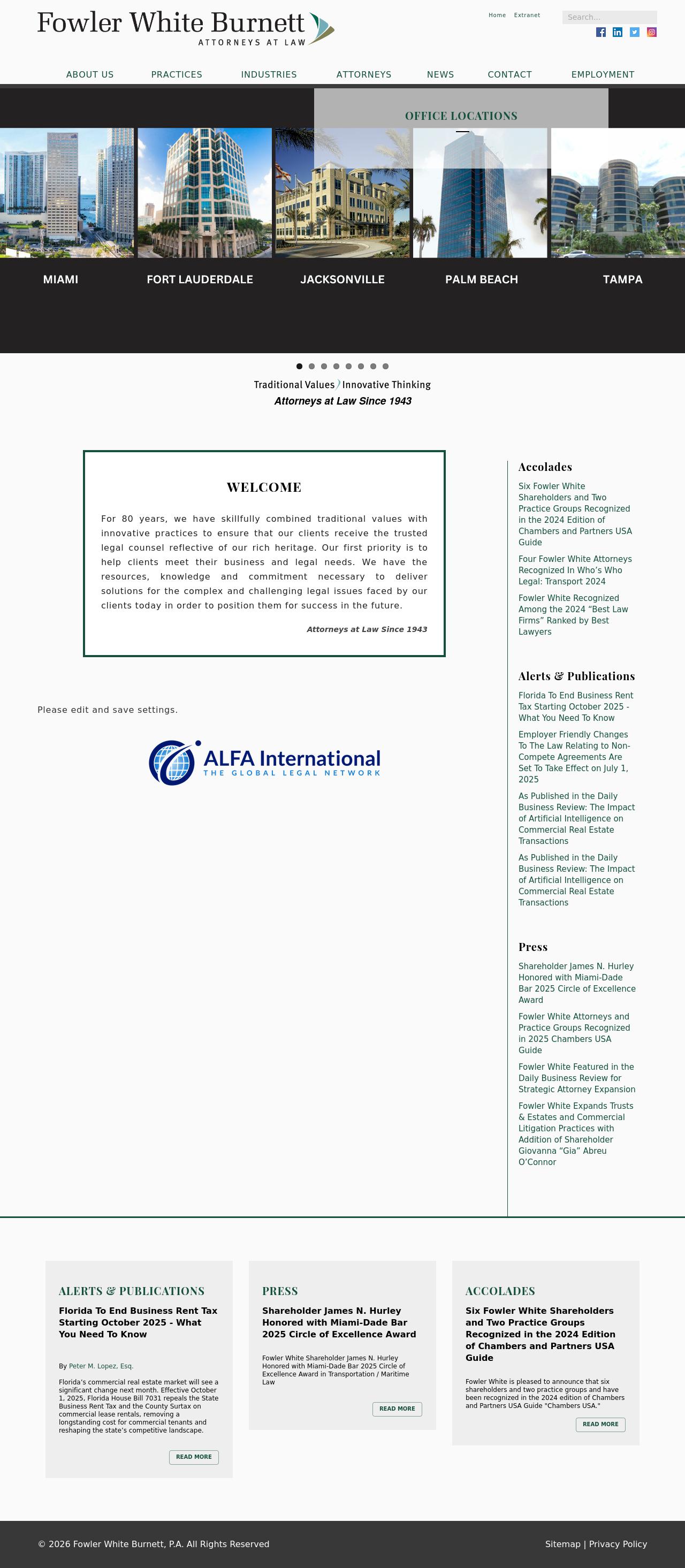 Fowler White Burnett P.A. - West Palm Beach FL Lawyers