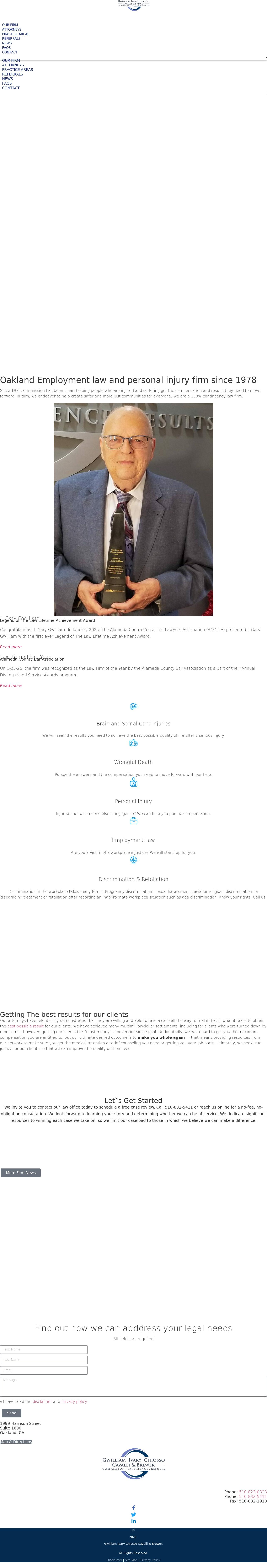 Gwilliam Ivary Chiosso Cavalli & Brewer - Oakland CA Lawyers