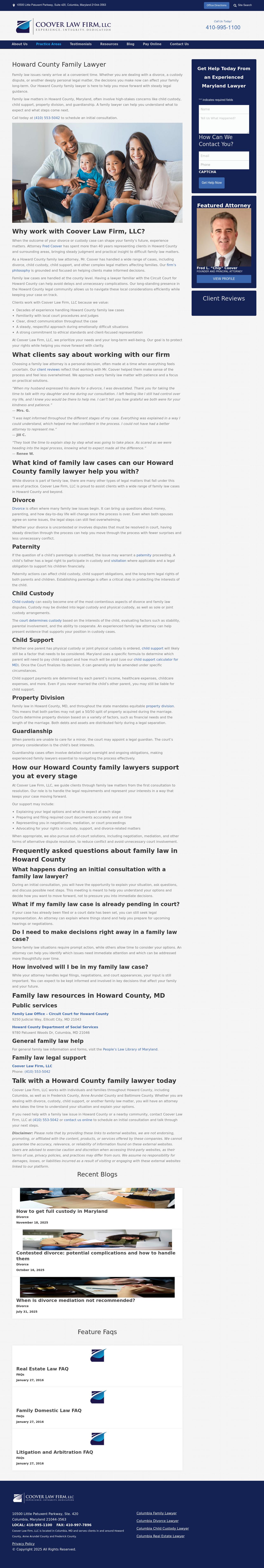 Howard County Family Lawyer - Columbia MD Lawyers