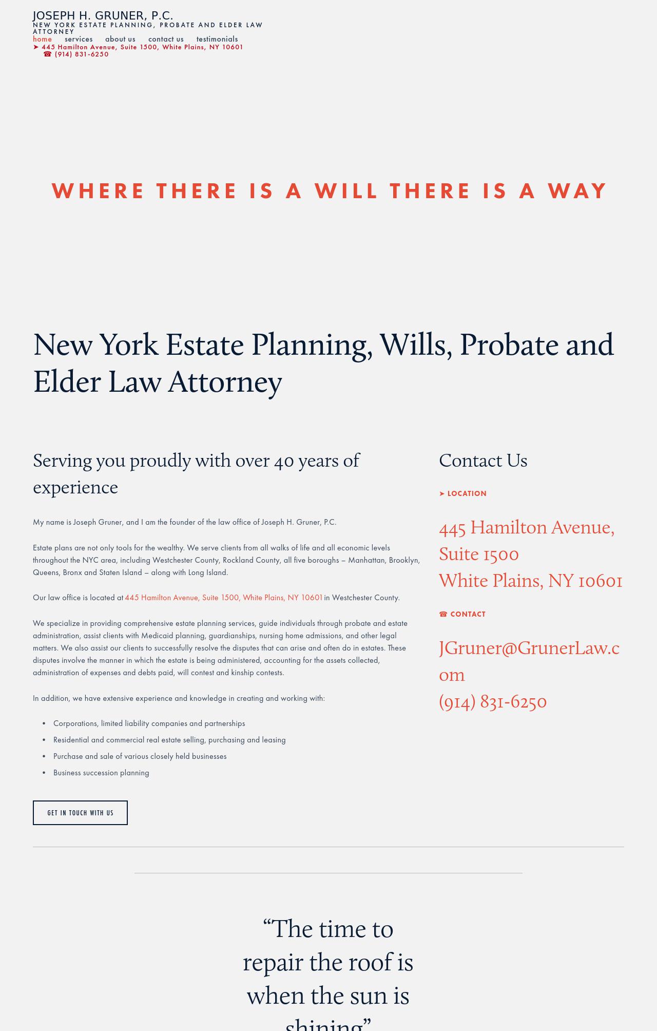 Joseph H. Gruner, P.C. - White Plains NY Lawyers