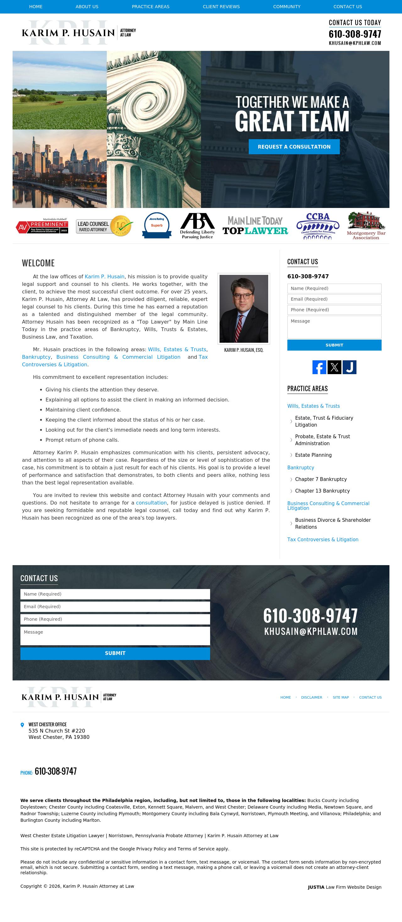 Karim P. Husain, Attorney at Law - West Chester PA Lawyers