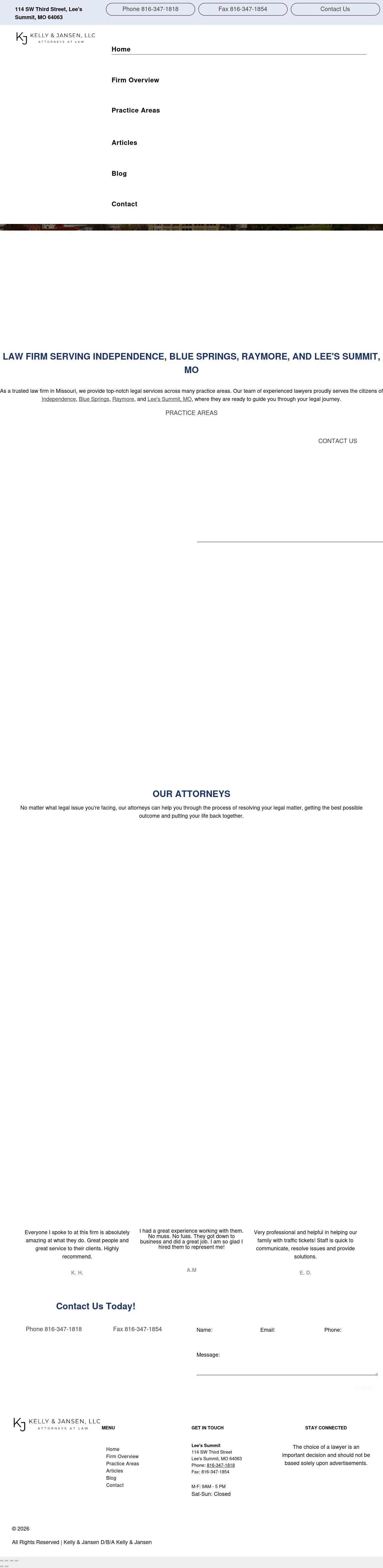 Kelly, Symonds & Reed, LLC - Lee's Summit MO Lawyers