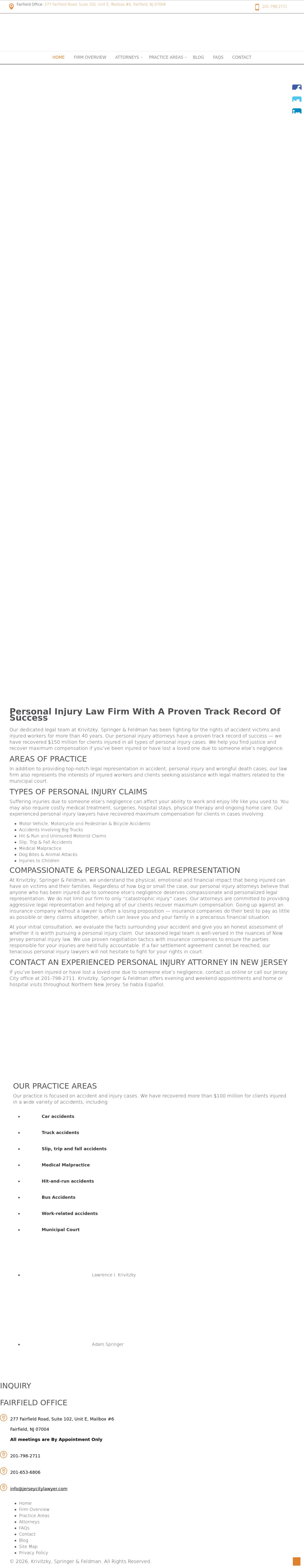 Krivitzky, Springer & Feldman - Newfoundland NJ Lawyers