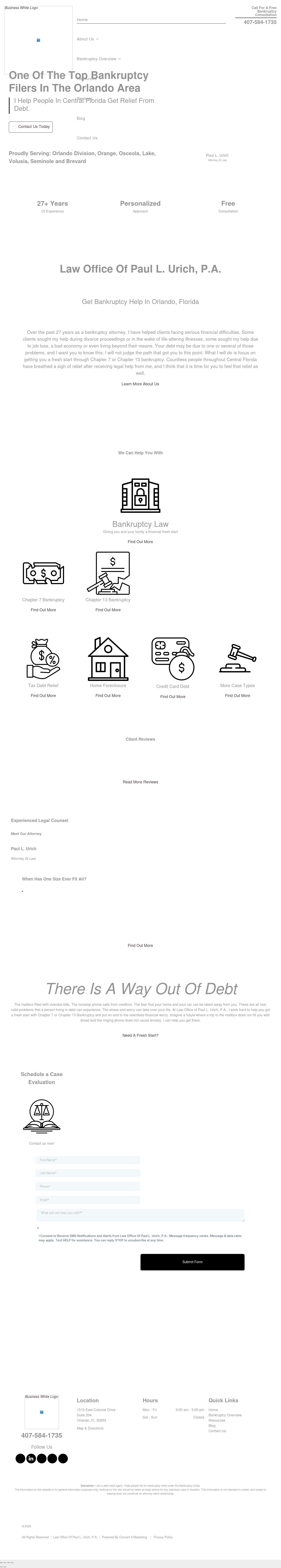 Law Office of Paul L. Urich, P.A. - Orlando FL Lawyers