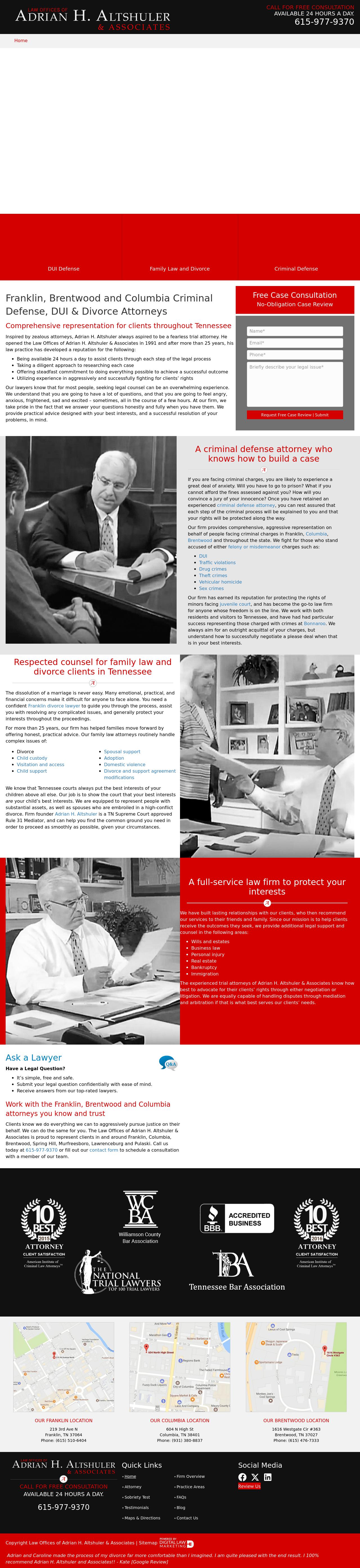 Law Offices of Adrian H. Altshuler & Associates - Franklin TN Lawyers