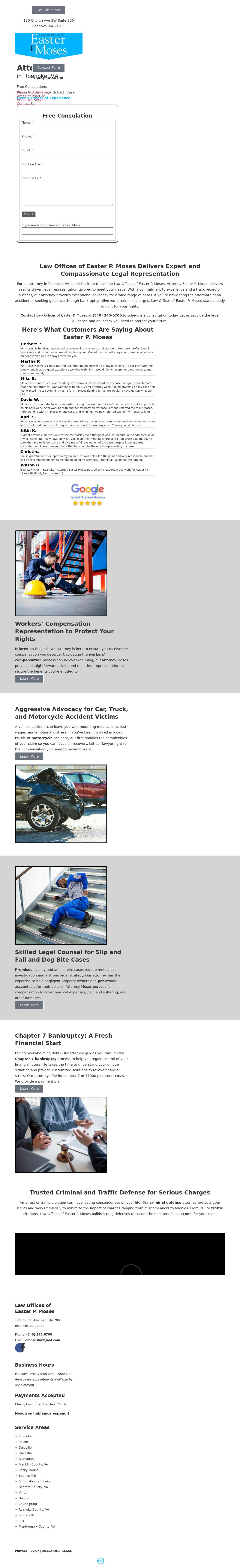 Law Offices of Easter P. Moses - Roanoke VA Lawyers