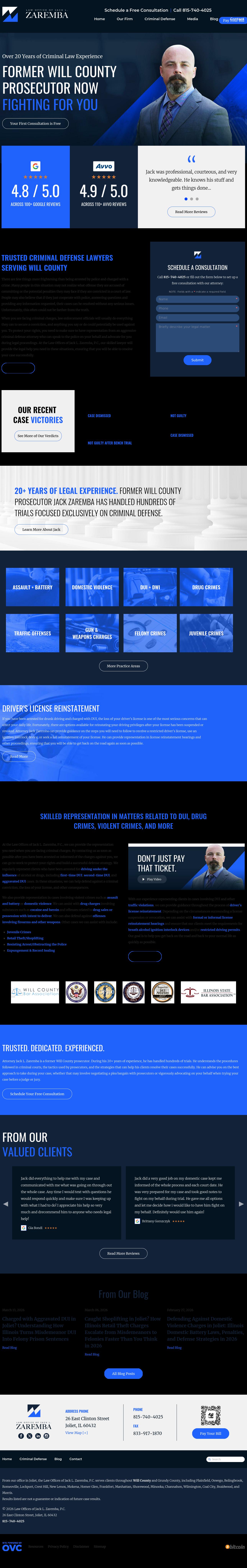 Law Offices of Jack L Zaremba PC - Joliet IL Lawyers