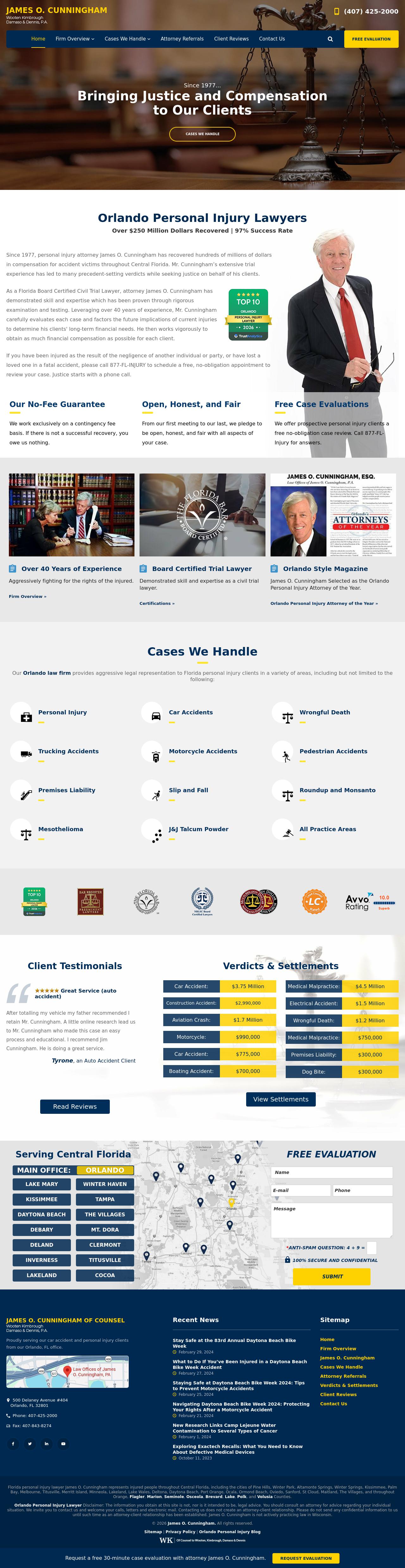 Law Offices of James O. Cunningham, P.A. - Orlando FL Lawyers