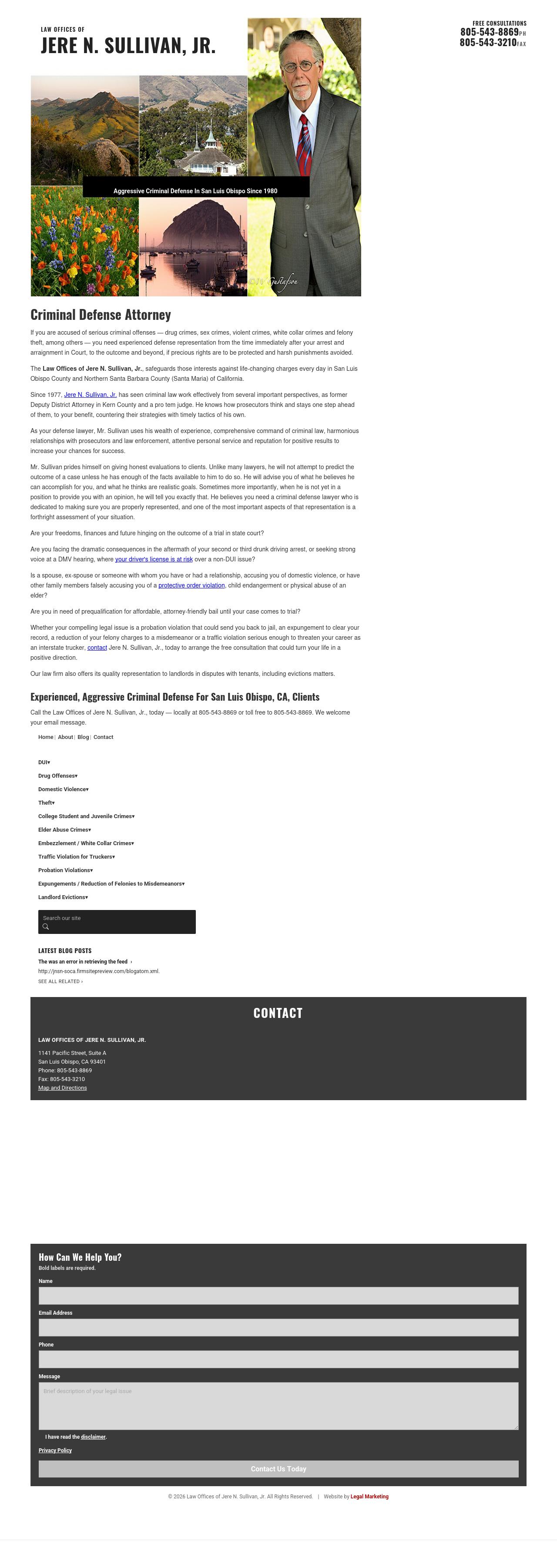 Law Offices of Jere N. Sullivan, Jr. - San Luis Obispo CA Lawyers