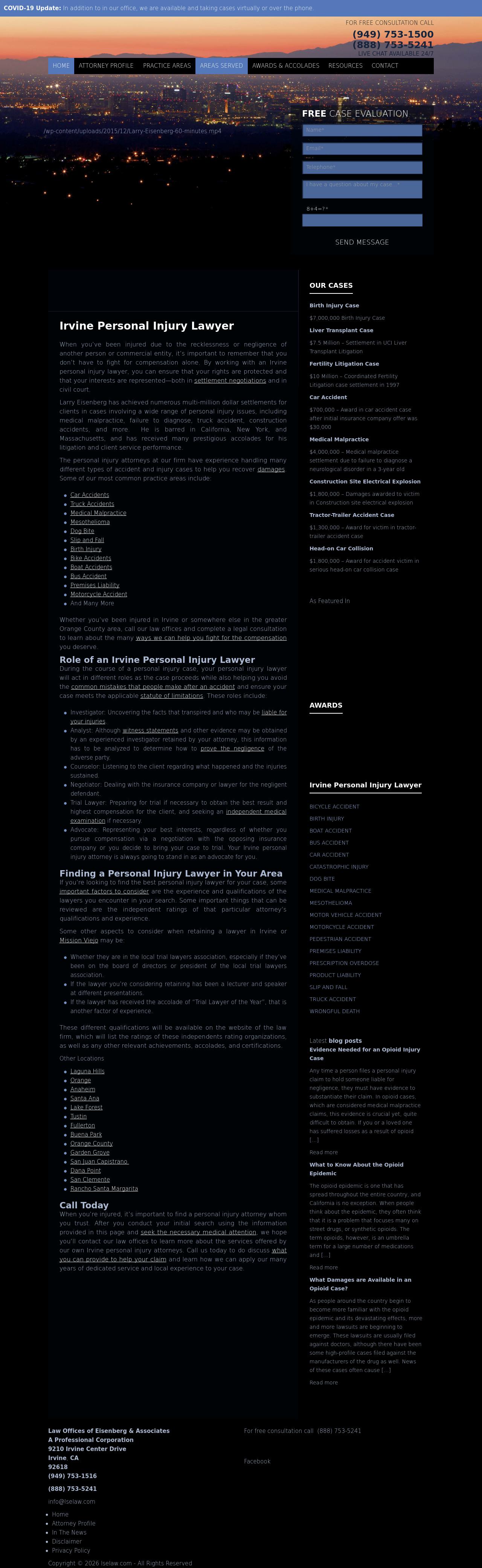 Law Offices of Lawrence S. Eisenberg & Associates A Professional Corporation - Irvine CA Lawyers