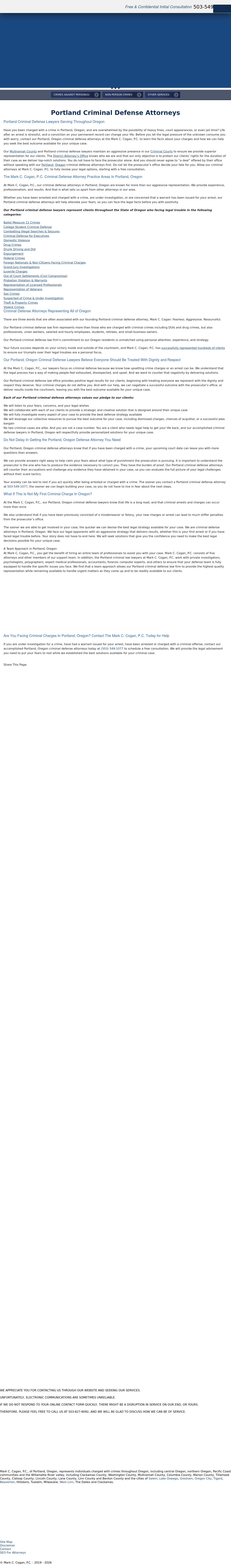 Mark C. Cogan, P.C. - Portland OR Lawyers