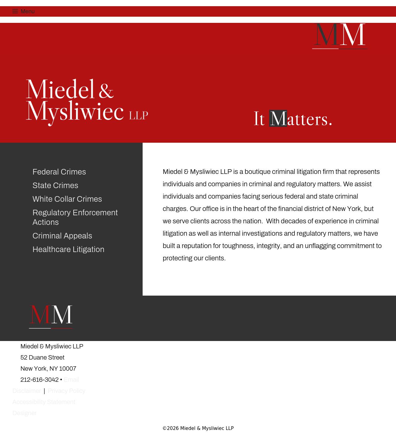 Miedel & Mysliwiec LLP - New York NY Lawyers