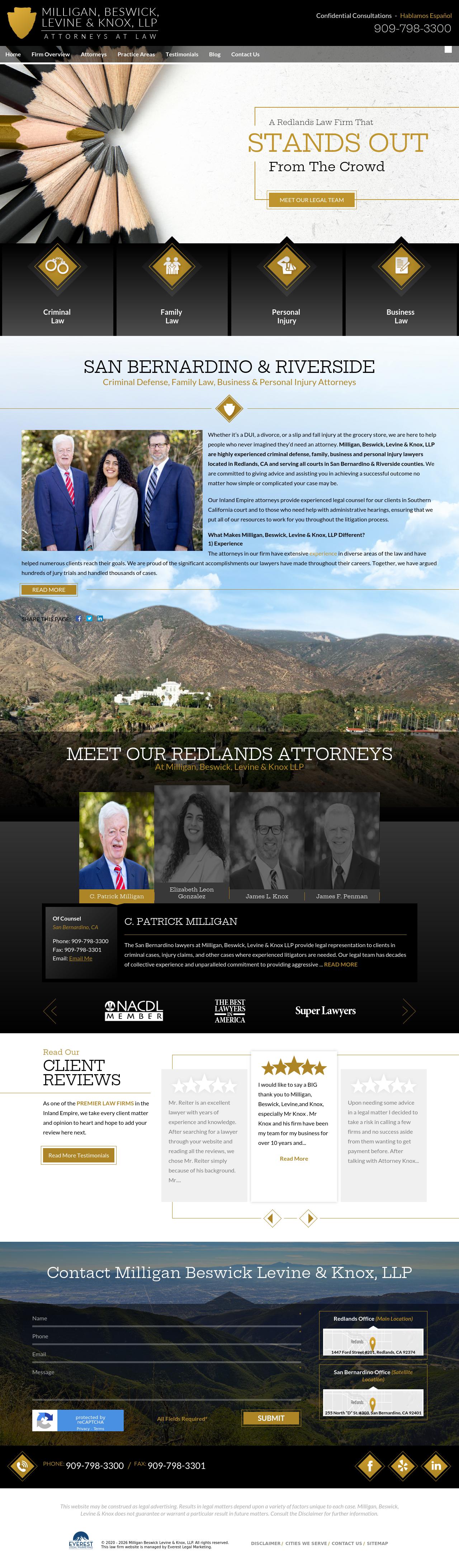 Milligan, Beswick, Levine, Knox, LLP. - San Bernardino CA Lawyers