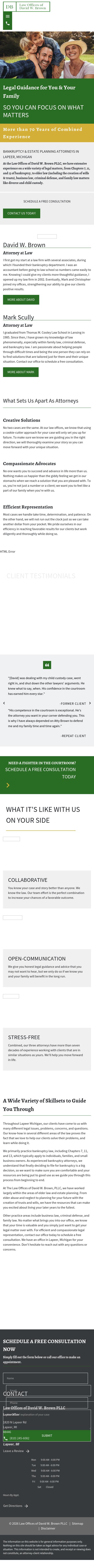  Law Offices of David W. Brown PLLC - Lapeer MI Lawyers
