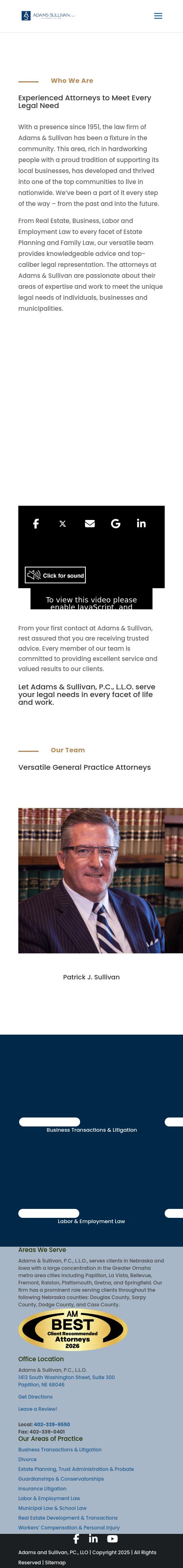 Adams & Sullivan, P.C., L.L.O. - Papillion NE Lawyers