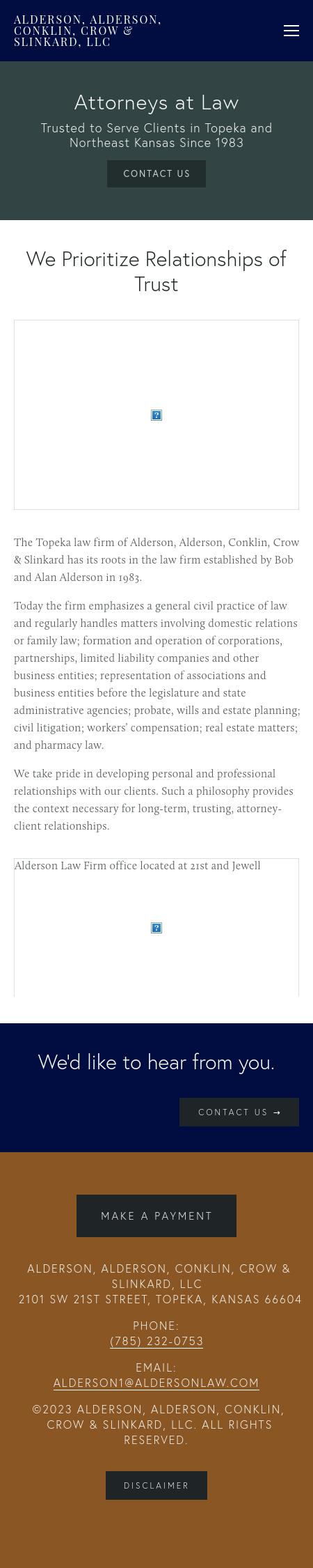 Alderson, Alderson, Weiler, Conklin, Burghart & Crow, L.L.C. - Topeka KS Lawyers