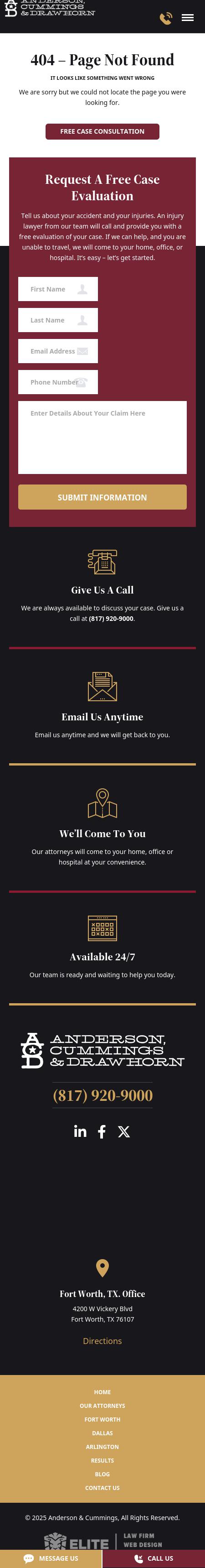 Anderson & Cummings - Fort Worth TX Lawyers