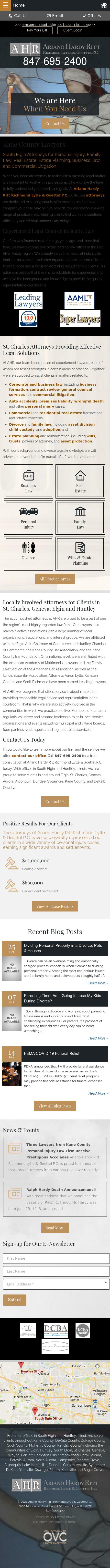 Ariano, Hardy, Nyuli, Johnson, Richmond & Goettel, P.C. - South Elgin IL Lawyers