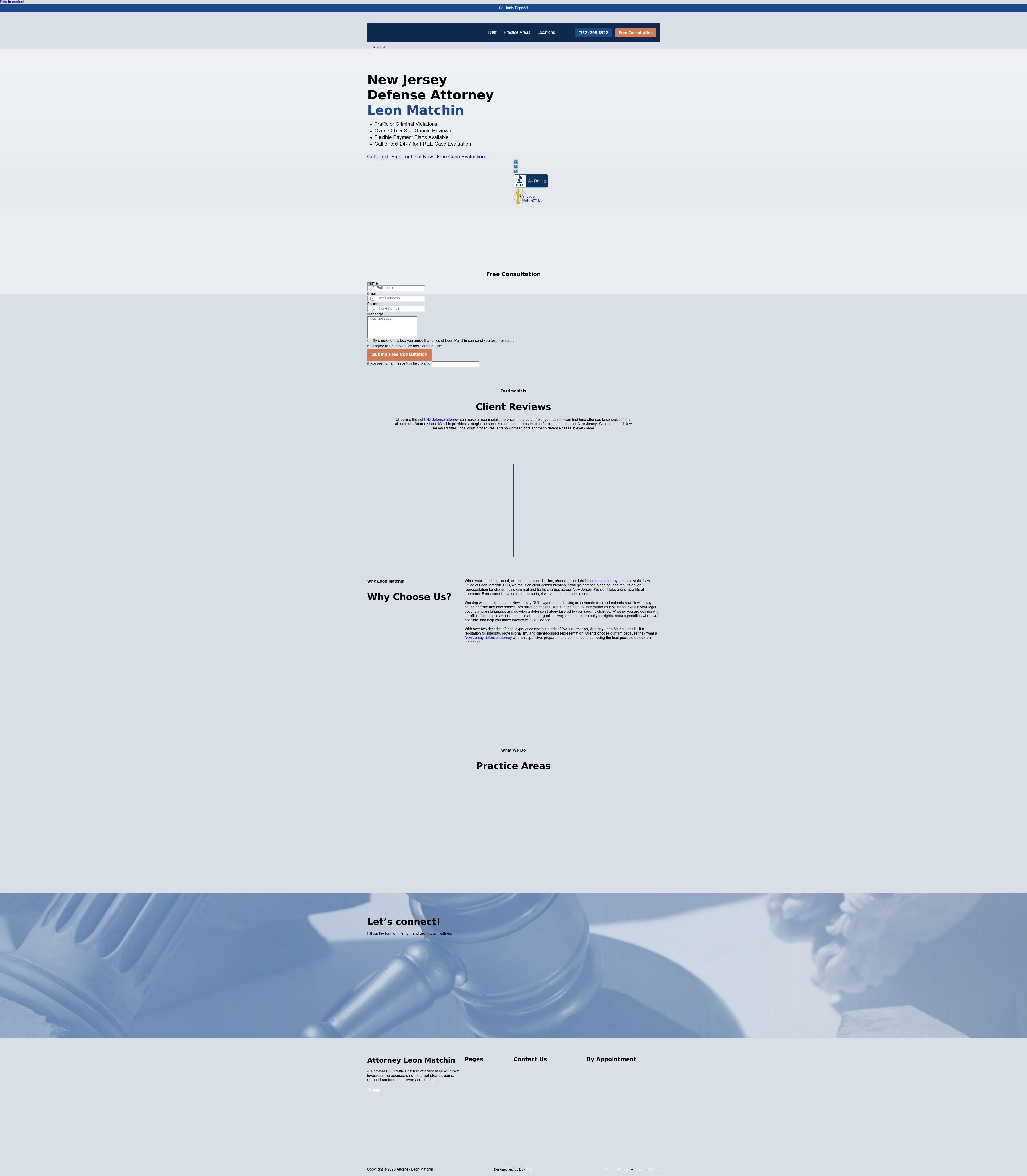 Attorney at Law Leon Matchin - Millstown NJ Lawyers