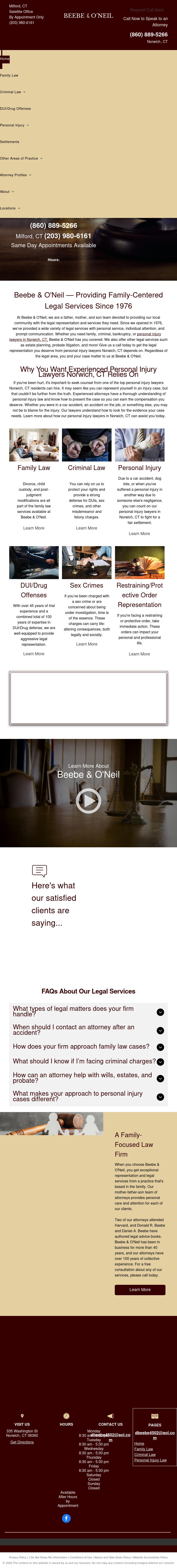 Beebe and O'Neil - Norwich CT Lawyers