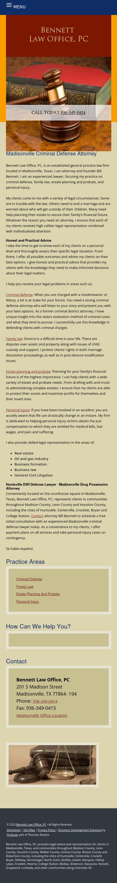 Bennett Law Office, PC - Madisonville TX Lawyers