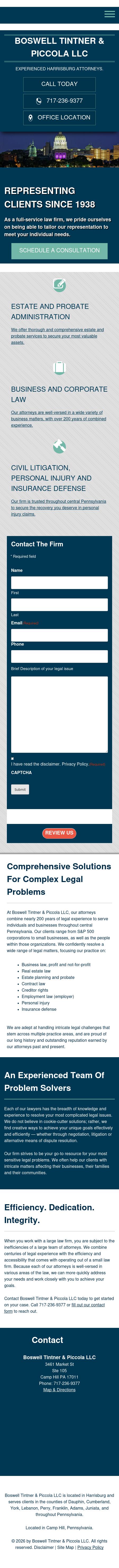 Boswell, Tintner & Piccola - Harrisburg PA Lawyers