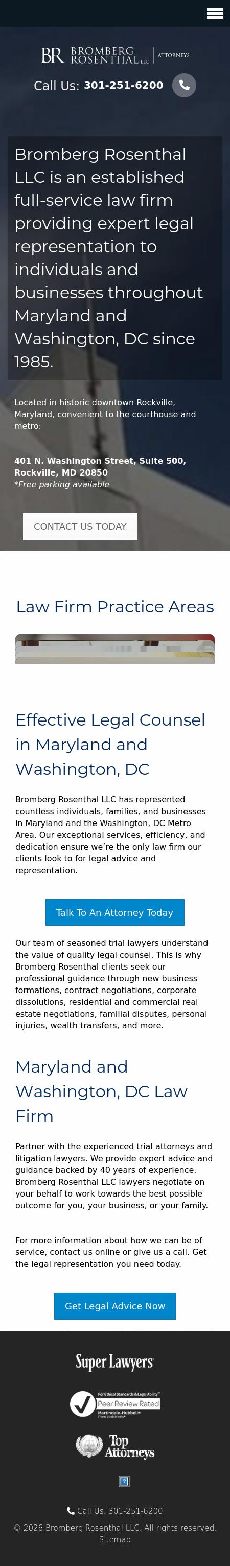 Bromberg Rosenthal LLC - Rockville MD Lawyers
