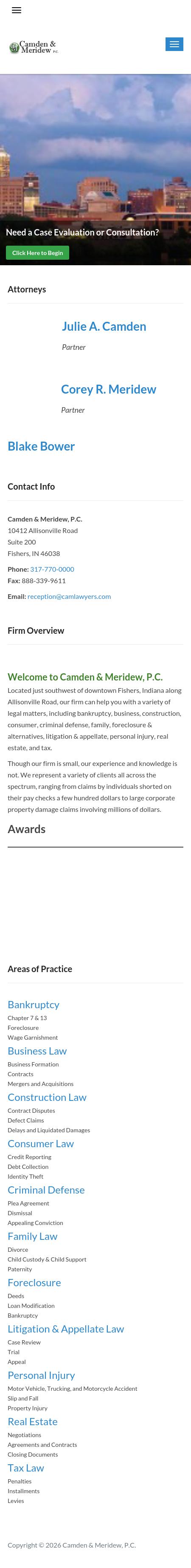 Camden & Meridew PC - Fishers IN Lawyers