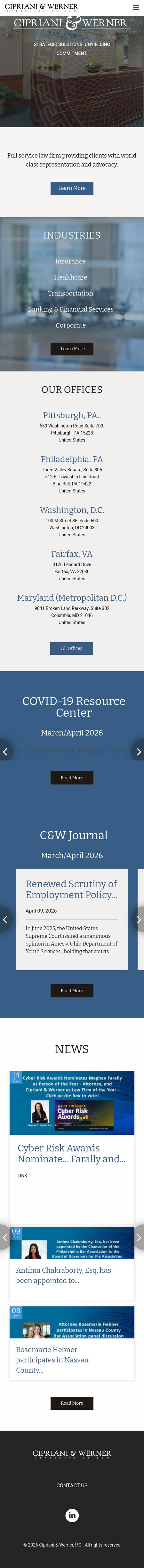 Cipriani & Werner, P.C. - Pittsburgh PA Lawyers